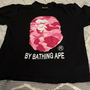Bape black and pink t shirt
